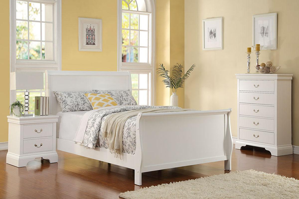 Full Sleigh Bed Frame in White