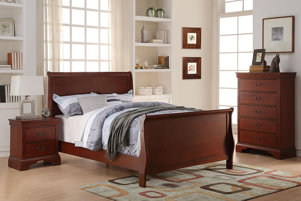 Full Sleigh Bed Frame in Cherry