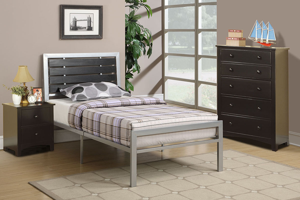 Twin Metal Bed Frame in Silver