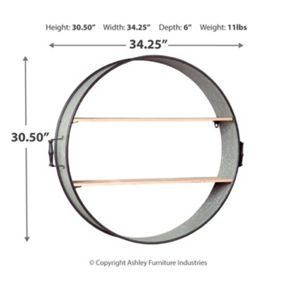 Industrial Barrel Wall Shelf "Eirney" Industrial Barrel Wall Shelf "Eirney"