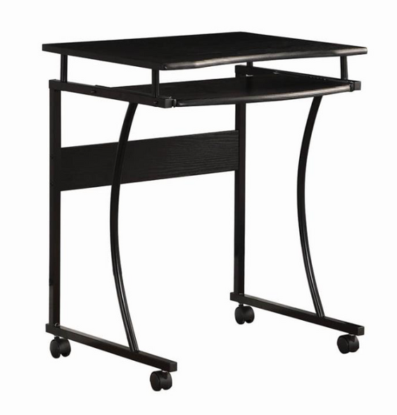 Rolling Computer Desk in Black