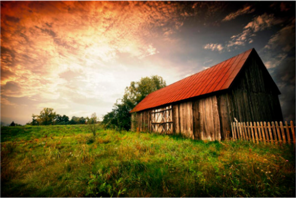 Glass Wall Art "Country Paradise"