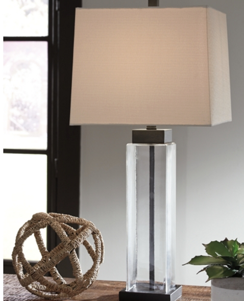 Clear Glass Table Lamp with Bronze Finish "Alvaro" Set of 2