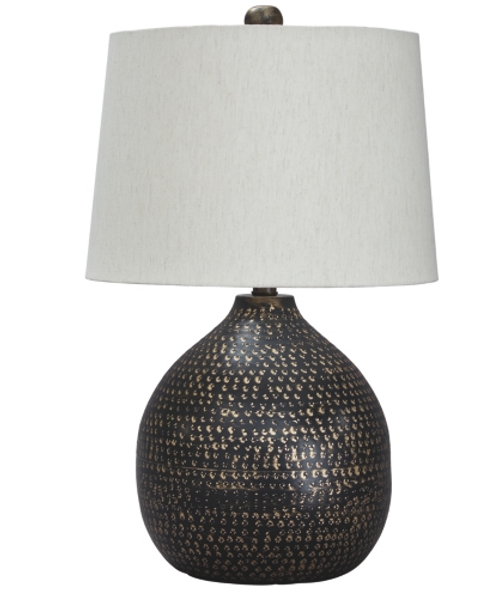 Metal Table Lamp in Black and Gold "Maire"