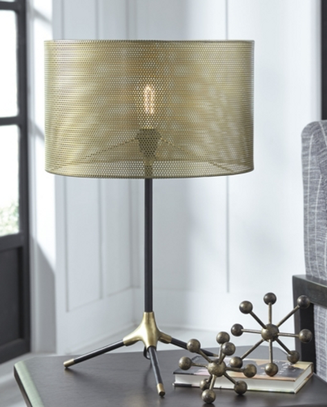 Desk Lamp in Gunmetal & Brass "Mance"