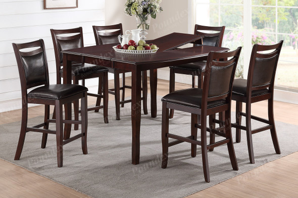 7pc Counter Height Dining Set w/Leaf