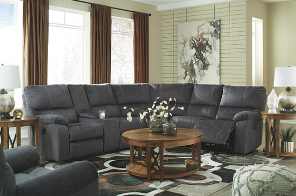 Power Motion Sectional In Charcoal "Urbino"