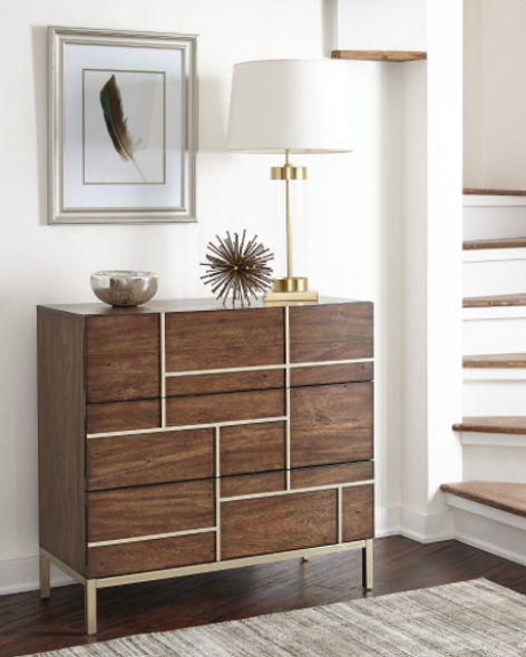 Mid-Century Modern Accent Cabinet in Warm Brown
