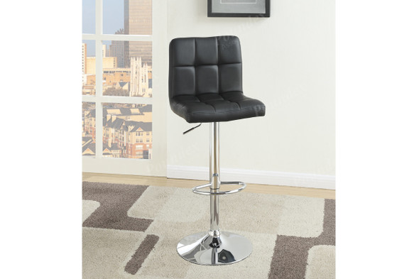 Black Tufted Cubed Bar Stool