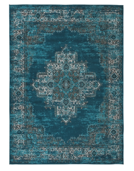 Traditional Medium Rug in Blue and Teal "Moore"