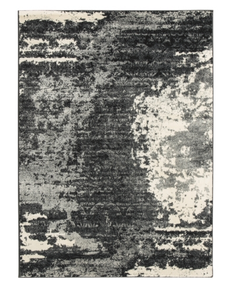 Contemporary Medium Rug in Black and Gray "Roskos"