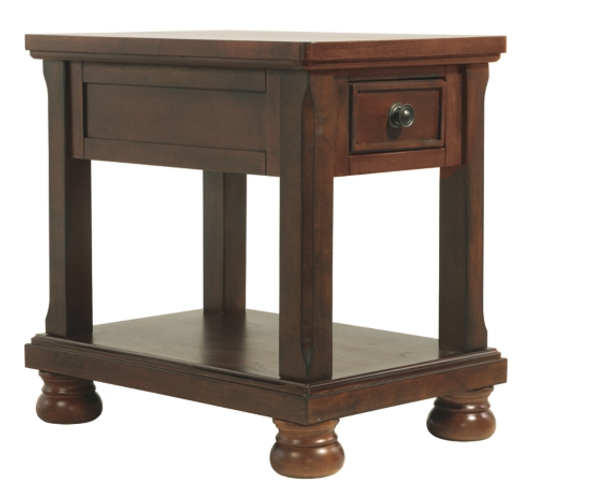 Casual End Table in Rustic Brown "Porter"
