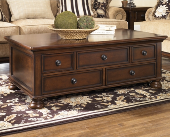 Retangular Cocktail Table in Rustic Brown "Porter"