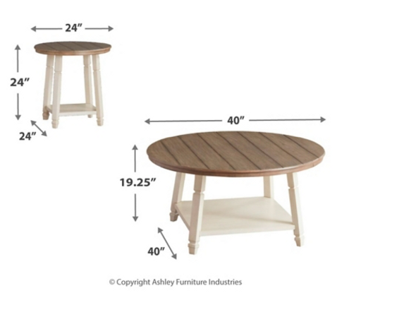 3pc Two-Tone Coffee Table Set "Bolancrook"