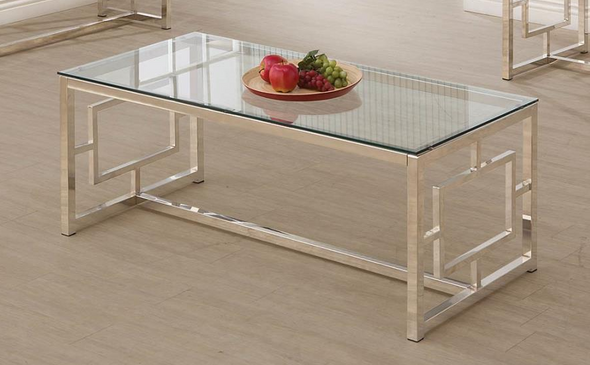 Glass Top Coffee Table in Nickel