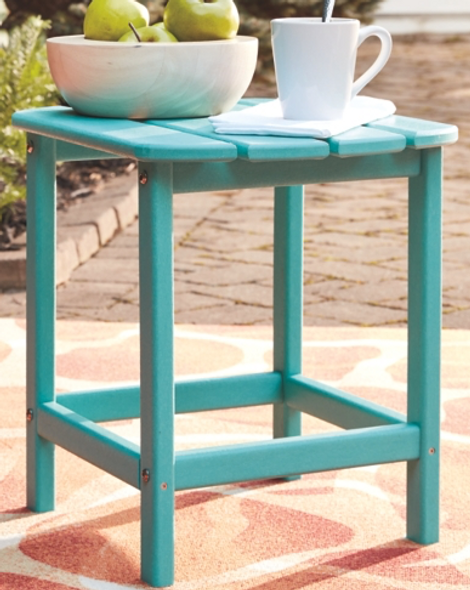 Rectangular End Table in Turquoise