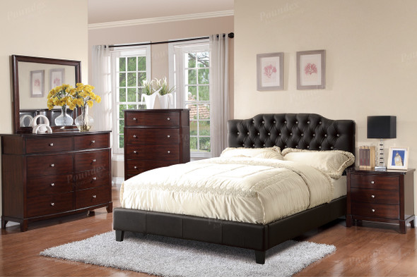 California King Bed Frame in Black Leather