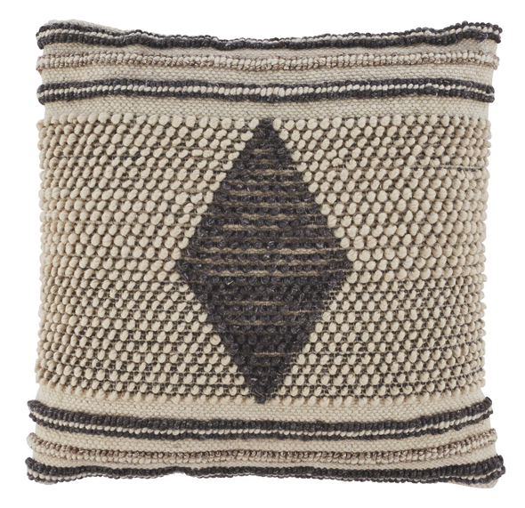 Handwoven Accent Pillow in Grey and Cream "Ricker"