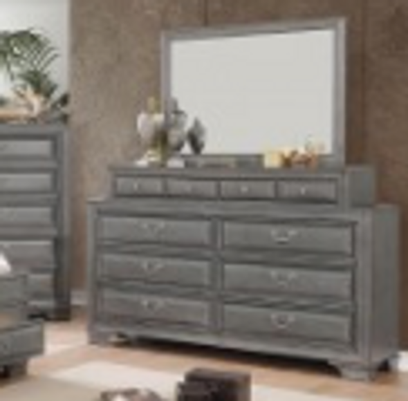 Transitional Storage Bed Frame in Gray "Brandt"