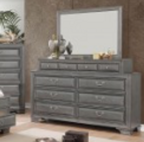 6pc Transitional Storage Bedroom Set in Gray "Brandt"