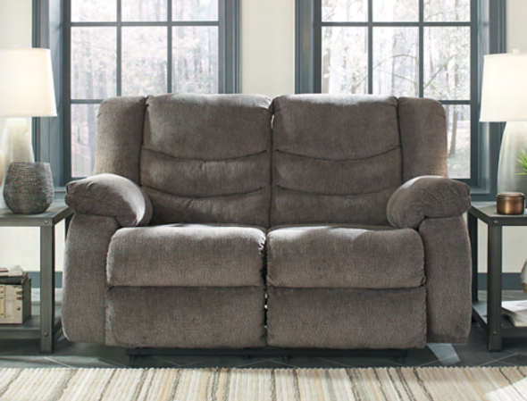 Contemporary Reclining Loveseat in Gray Chenille "Tulen"