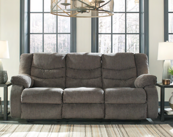 Contemporary Reclining Sofa in Gray Chenille "Tulen"