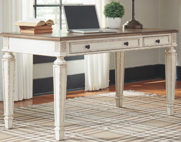 Casual Home Office Desk in White "Realyn"