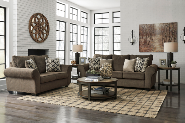 Casual Sofa & Loveseat in Walnut "Nesso"