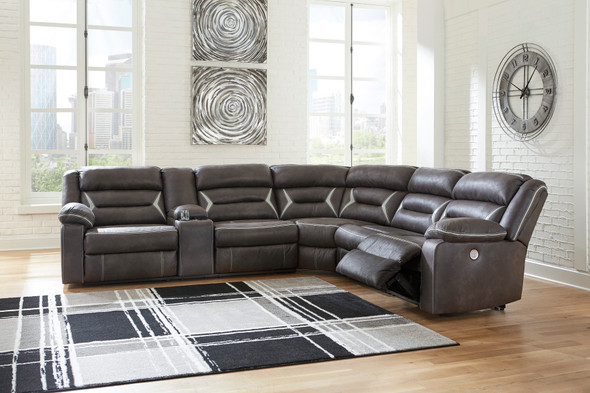 Oversized Modern Powered Theater Sectional in Midnight  "Kincord"