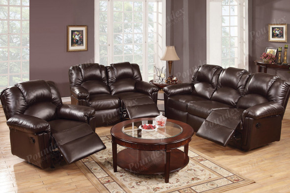 Sleek Espresso Bonded Leather Motion Recliner