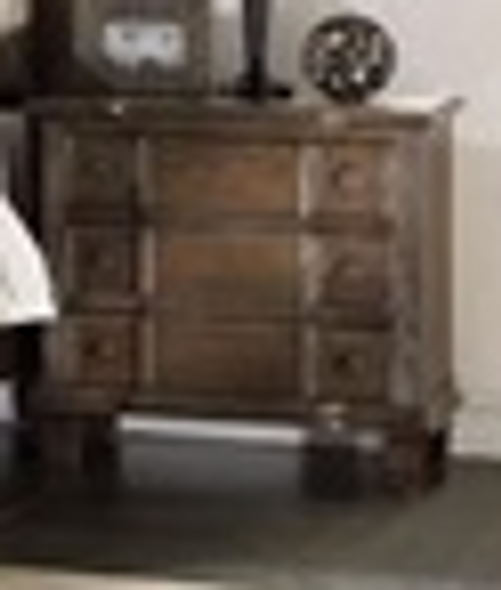 Transitional Nightstand Weathered Oak "Baudouin"