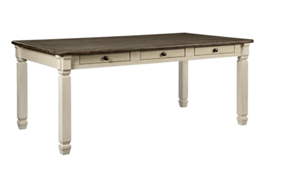 Casual Two-Tone Dining Table in Antique White & Weathered Oak "Bolanburg"