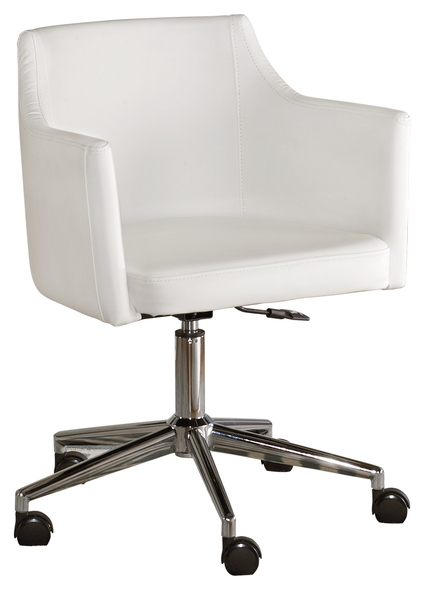 Home Office Swivel Desk Chair in White