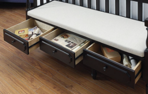 Transitional Storage Bench in Dark Walnut "Ballinasloe" Transitional Storage Bench in Dark Walnut "Ballinasloe"