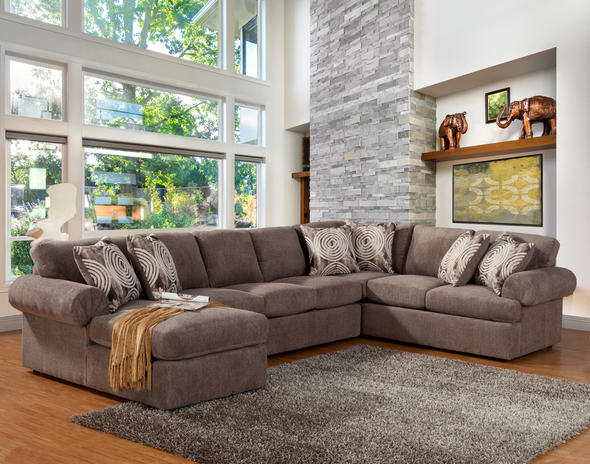 3pc Sectional in Pewter "Brandon"