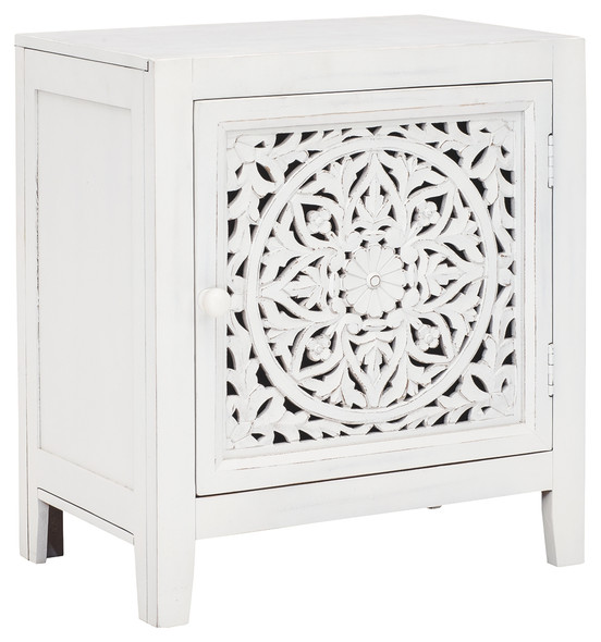 Floral Accent Cabinet in White "Fossil Ridge"