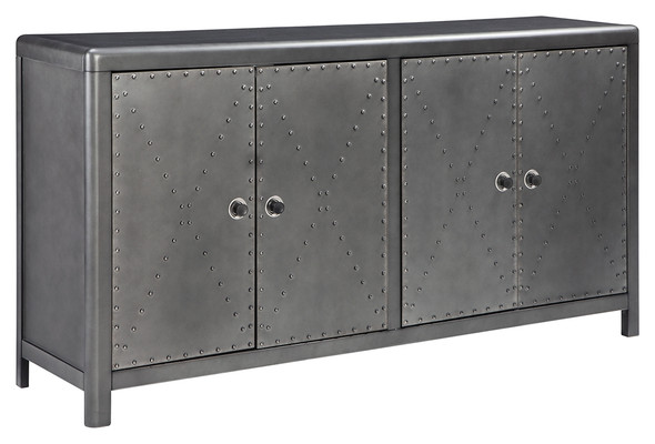 4-Door Accent Cabinet In Gunmetal Finish "Rock Ridge"