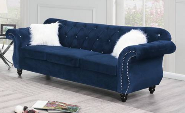 Sofa in Indigo Velvet "Jasmine"