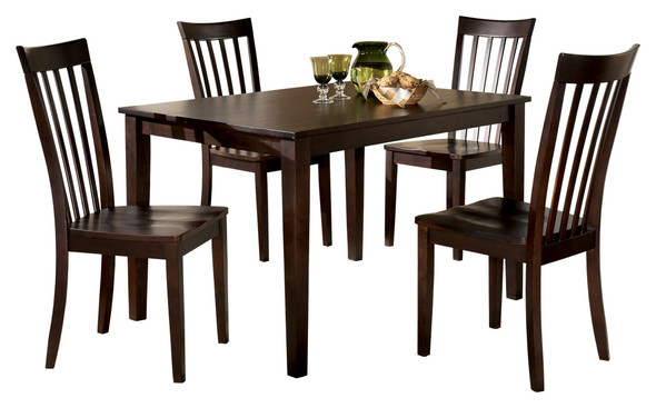 5pc Contemporary Dining Set In Reddish Brown "Hyland"