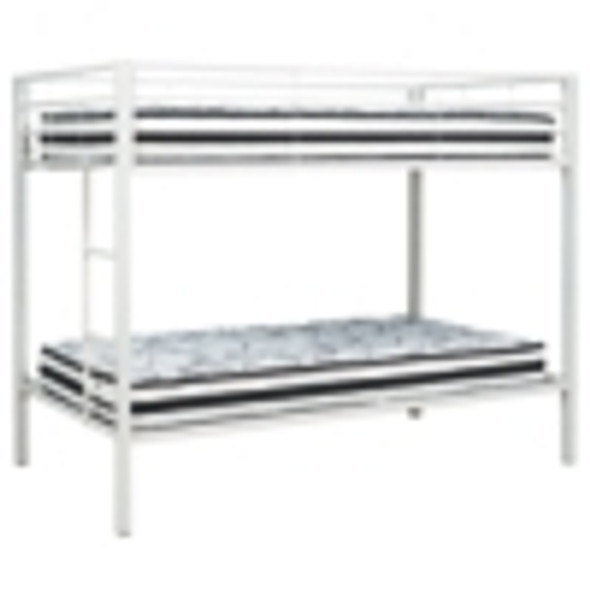 Contemporary Twin/Twin Metal Bunk Bed  in  White "Broshard"