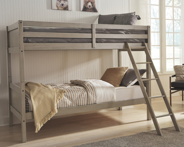 Twin/Twin Bunk Bed in Light Grey "Lettner"