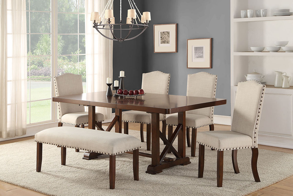 5pc Dining Table Set w/ 18" Leaf in Cherry