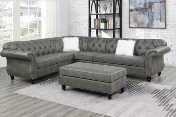 4pc Sectional in Slate Grey