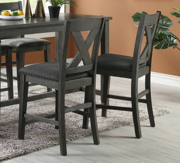 Counter Height Dining Chair in Grey (Set of 2)