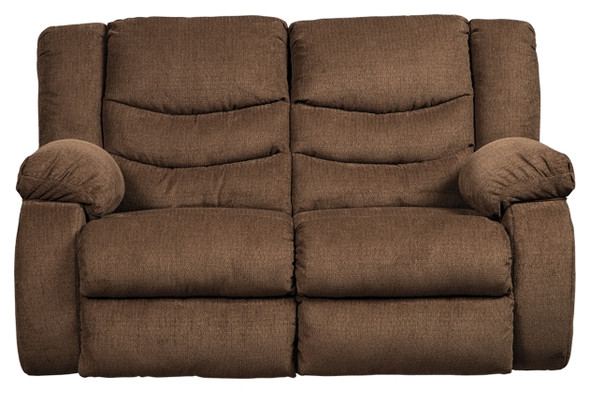 Contemporary Reclining Loveseat in Chocolate Chenille "Tulen"