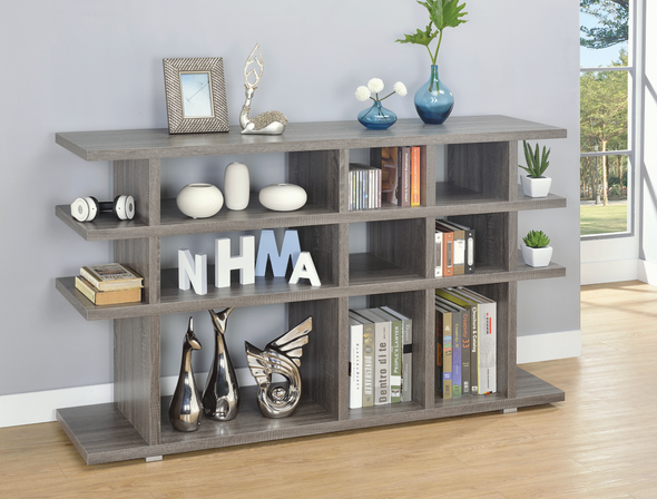 3-Tier Bookcase Weathered Grey