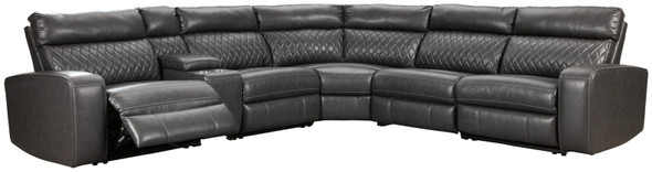 6pc Power Sectional in Grey "Samperstone"