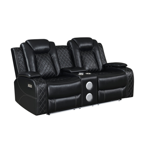 Contemporary Power Reclining Loveseat with Adjustable Headrest "Orion"