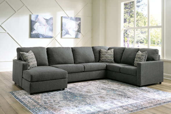3pc Sectional in Charcoal "Edenfield"