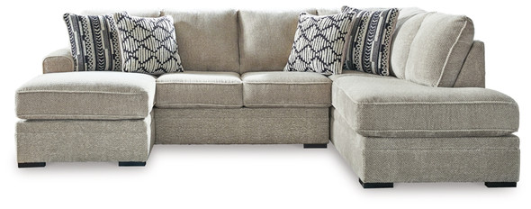 2pc Double Chaise Sectional in Sisal "Calnita"
